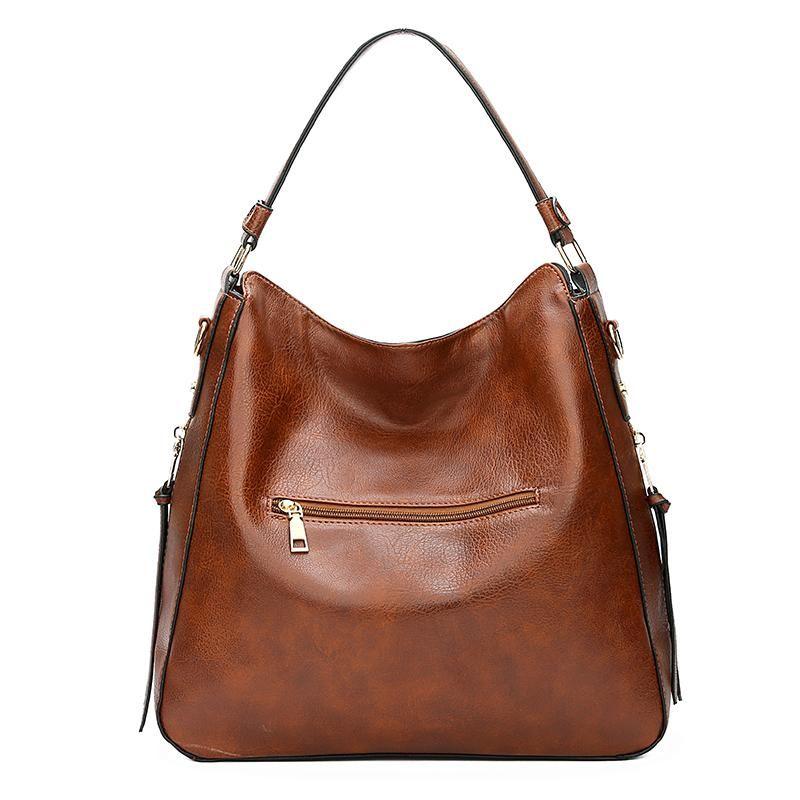 Bolso de mano de lujo de piel estilo hobo antirrobo