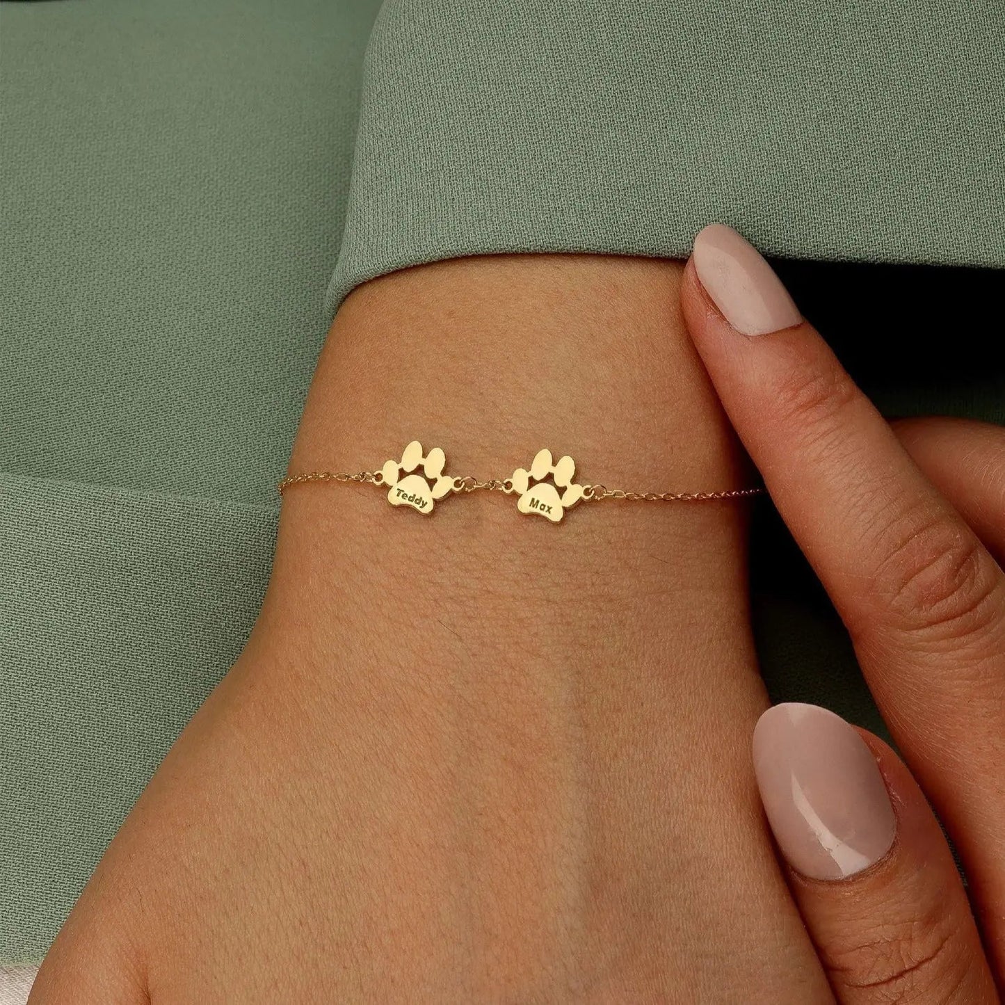 Bracciale personalizzato con nome di zampa