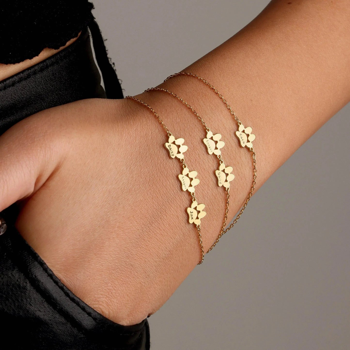 Bracciale personalizzato con nome di zampa