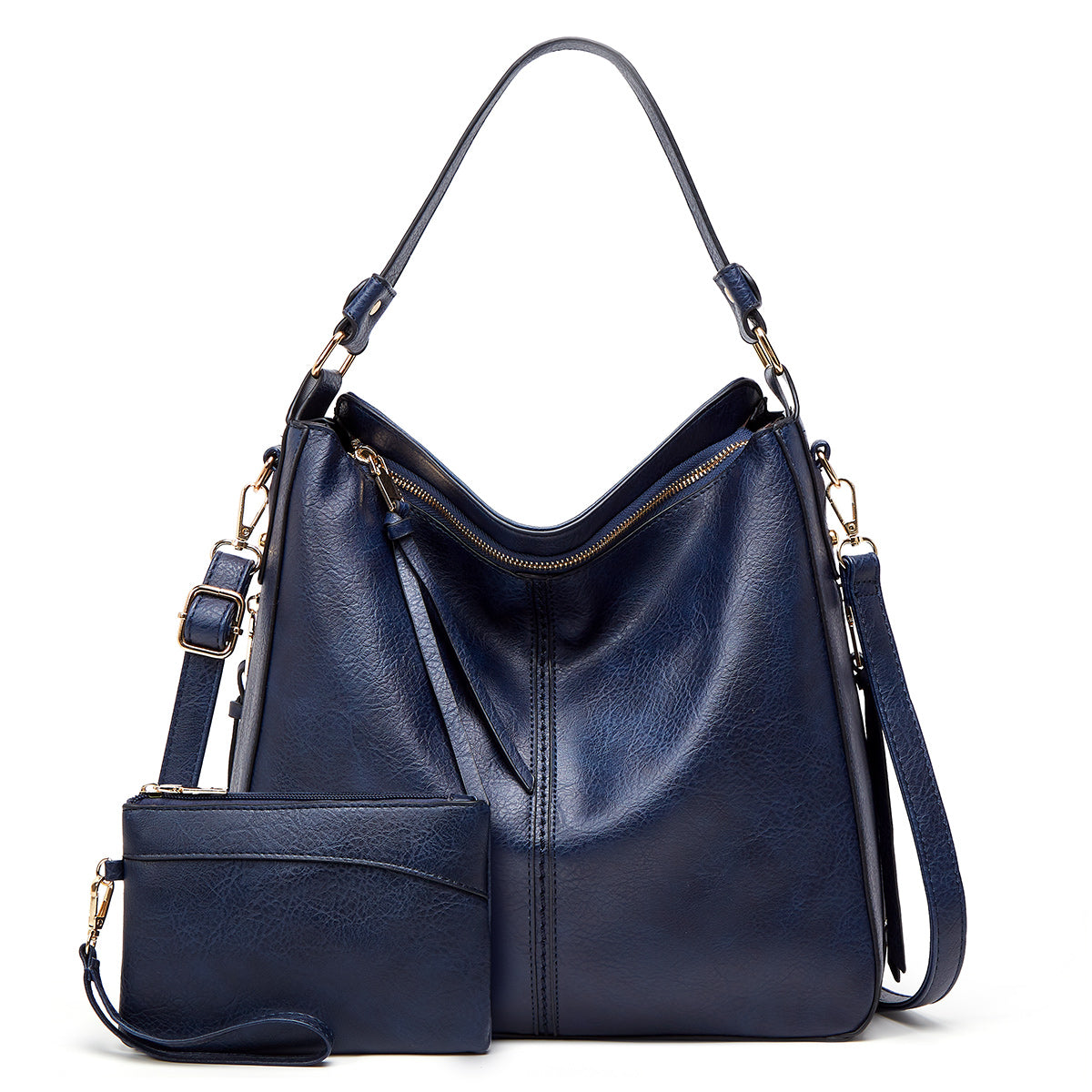 Bolso de mano de lujo de piel estilo hobo antirrobo
