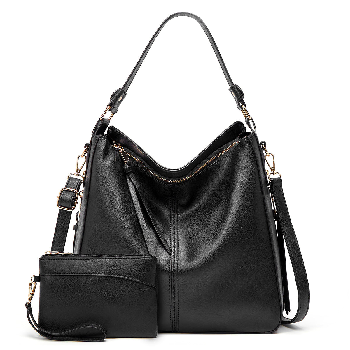 Bolso de mano de lujo de piel estilo hobo antirrobo