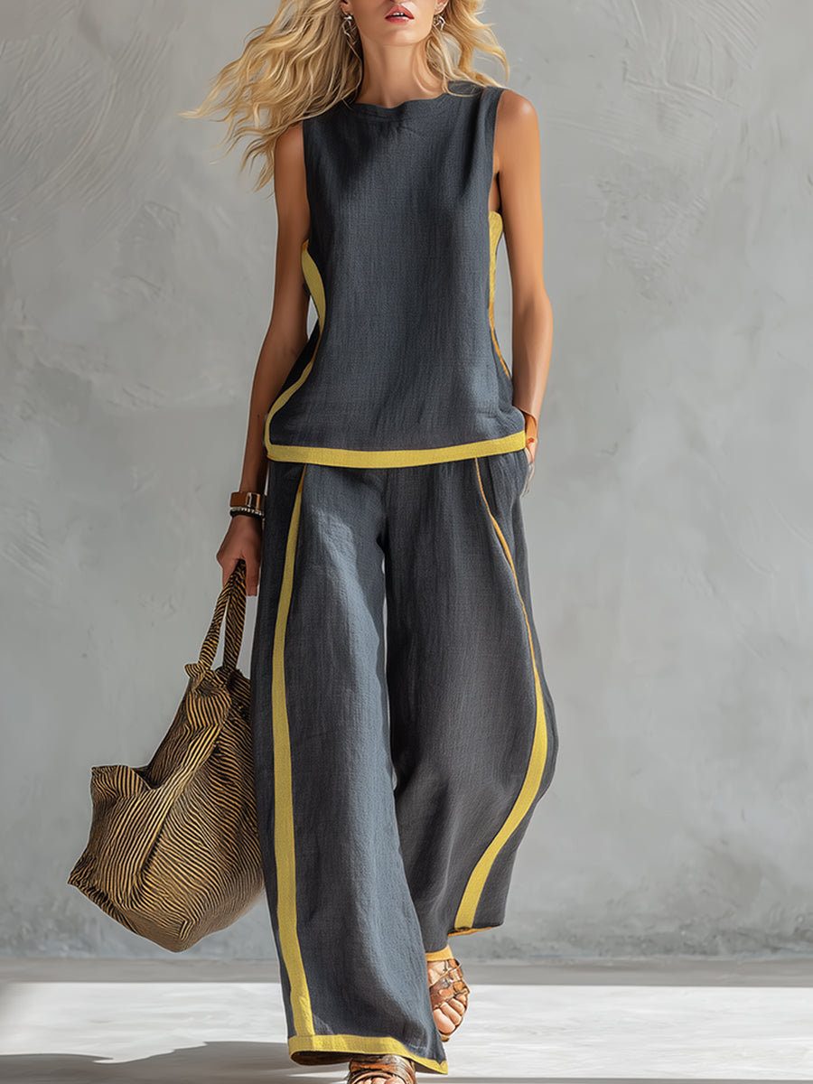 Leila - Elegante y casual conjunto de chaleco y pantalones