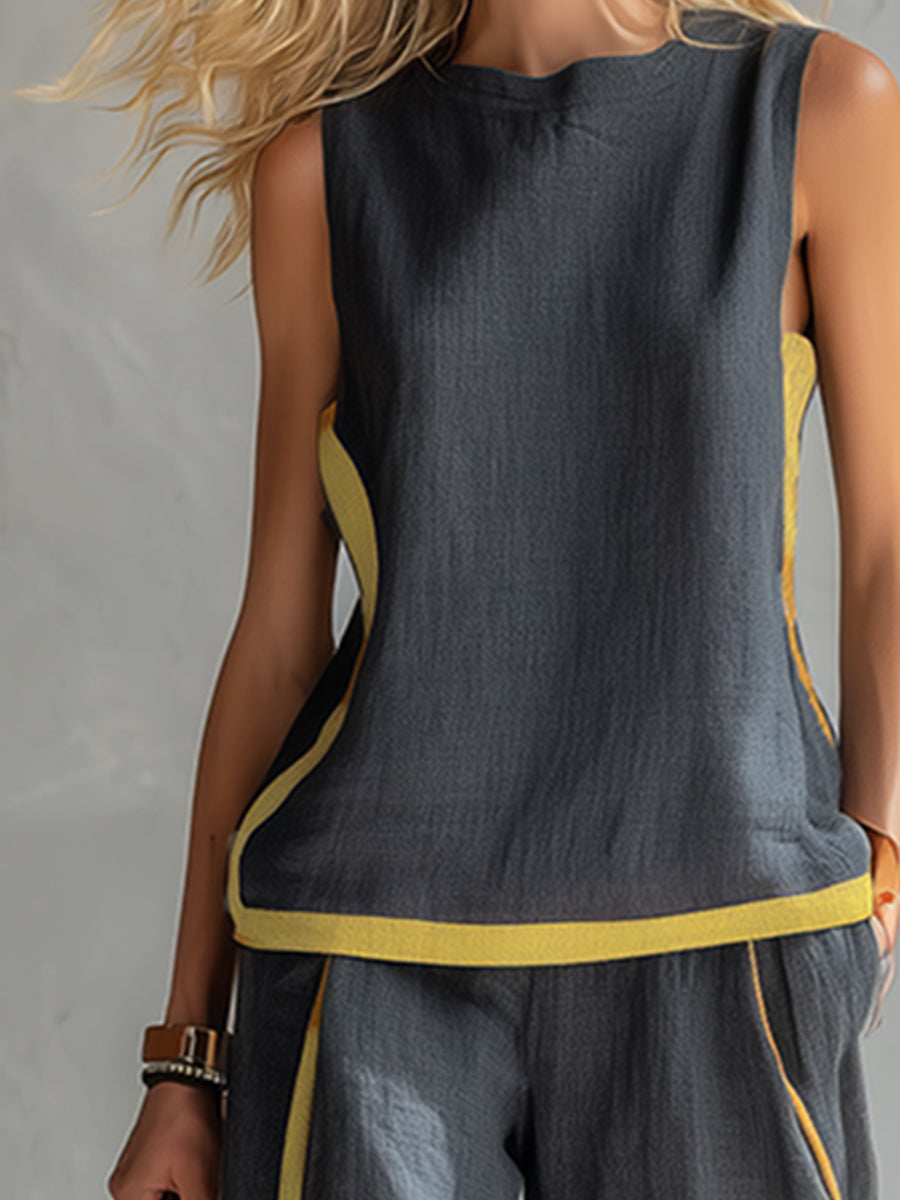 Leila - Elegante y casual conjunto de chaleco y pantalones