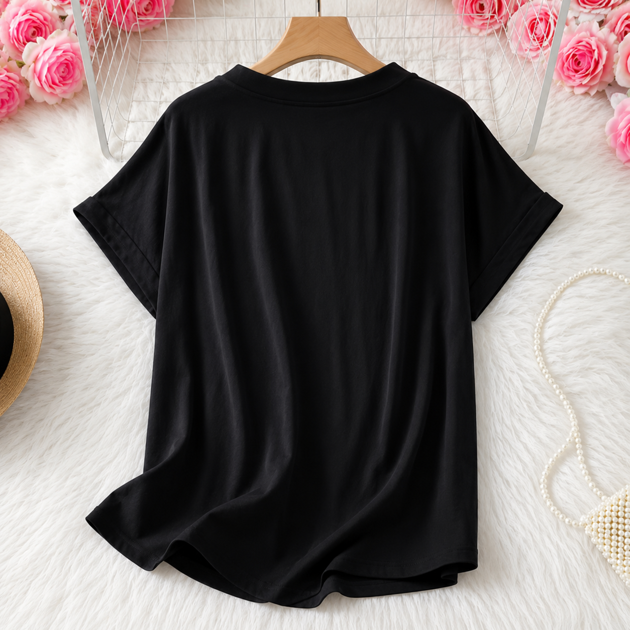 Blusa holgada informal con cuello en V