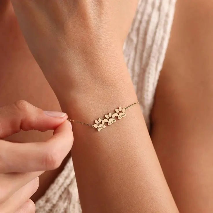 Bracciale personalizzato con nome di zampa