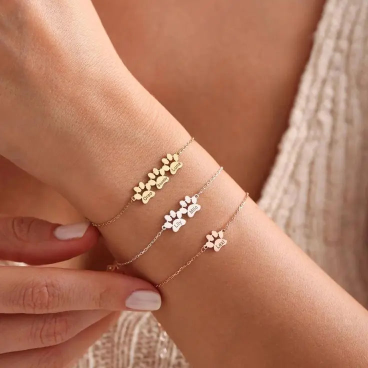 Bracciale personalizzato con nome di zampa