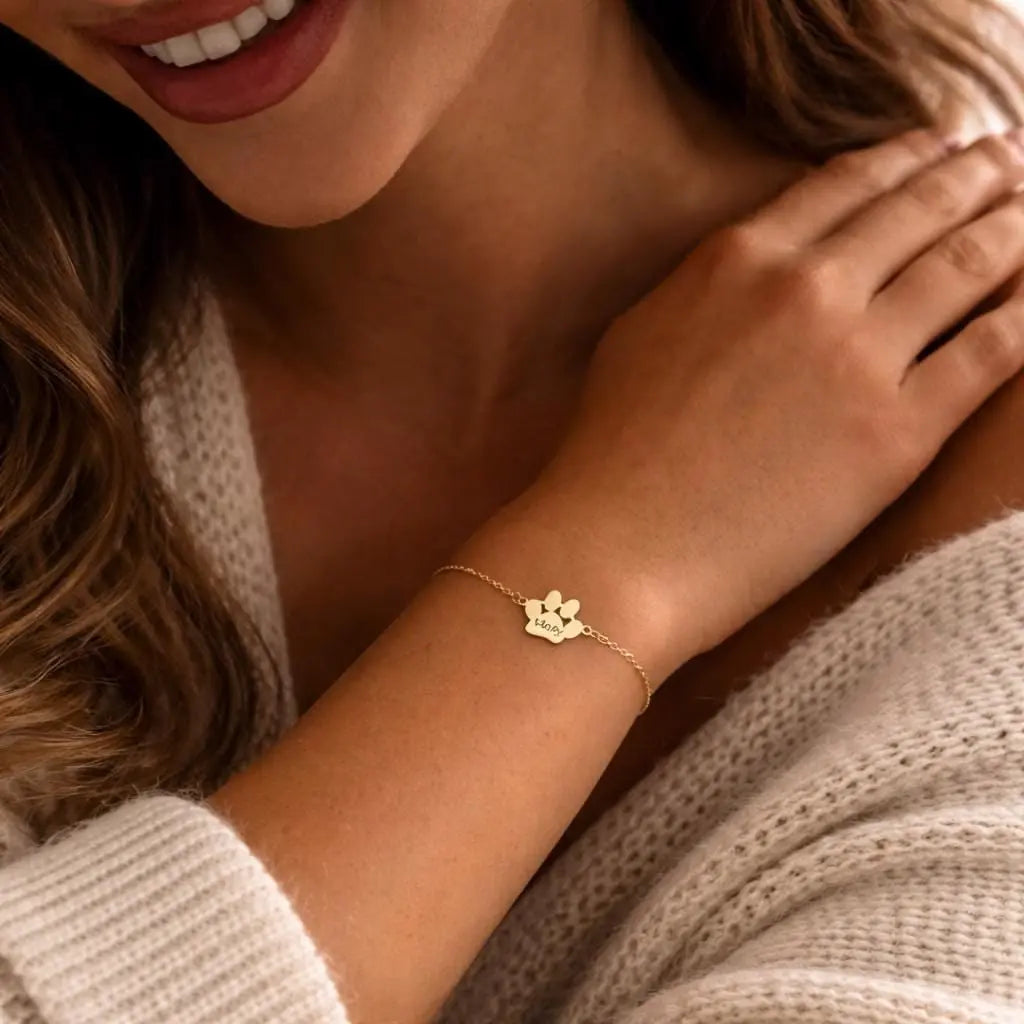 Bracciale personalizzato con nome di zampa