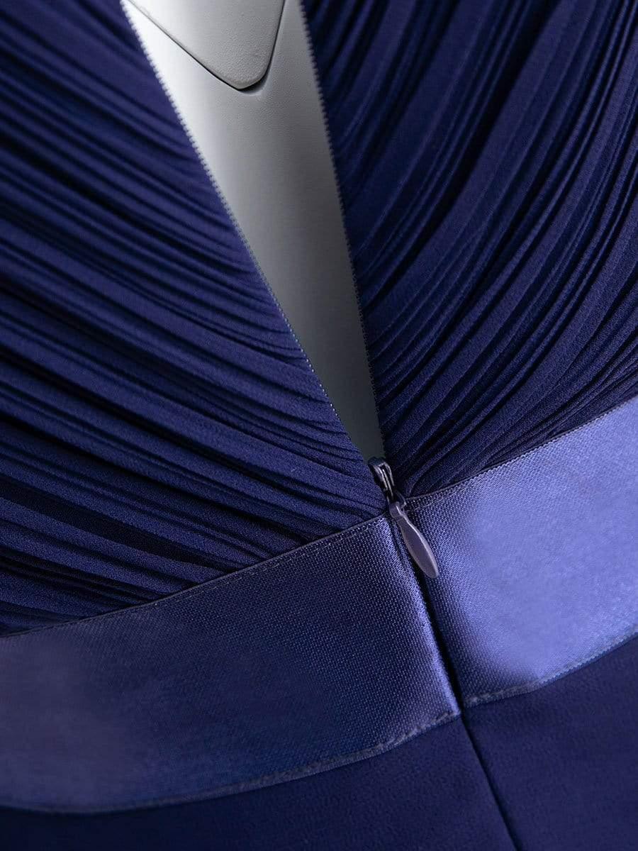 MONICA | Vestito taglie forti, taglio impero lungo e maniche corte con volant