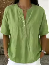 Camisa Henley de Lino para Mujer