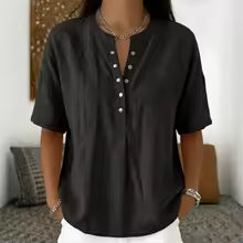 Camisa Henley de Lino para Mujer