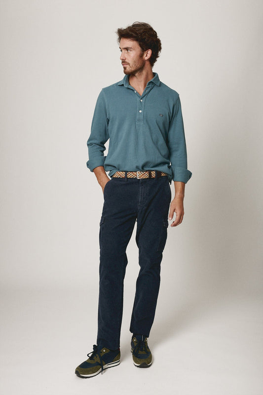 The Cotton Polera Azul Covas