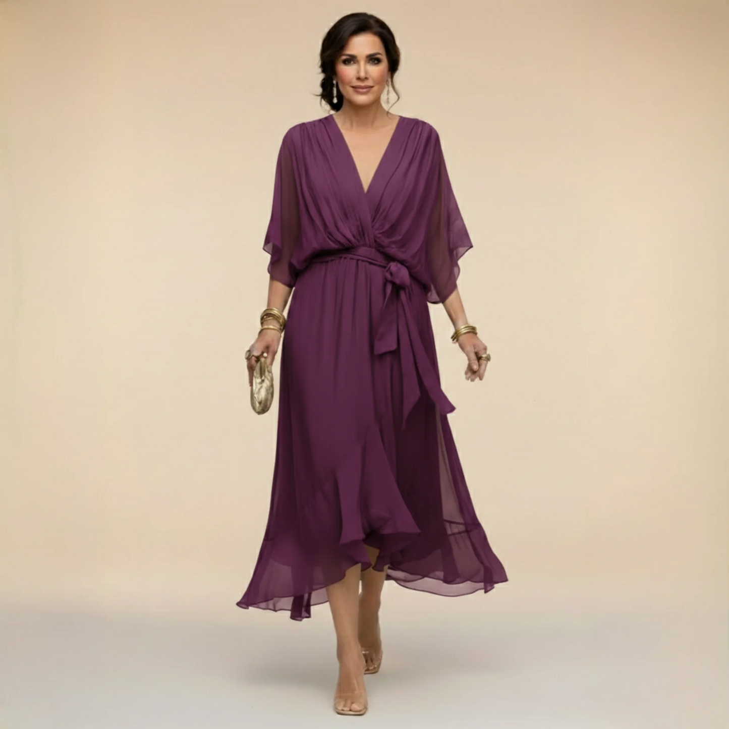 Monica - Vestido de chiffon