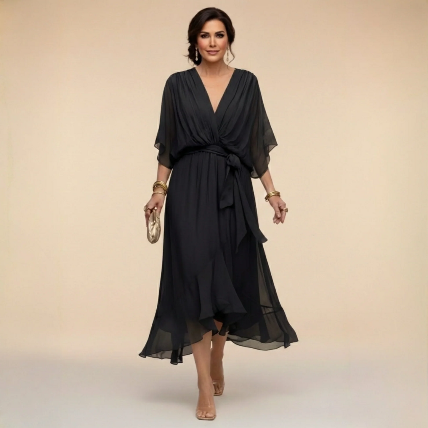Monica - Vestido de chiffon