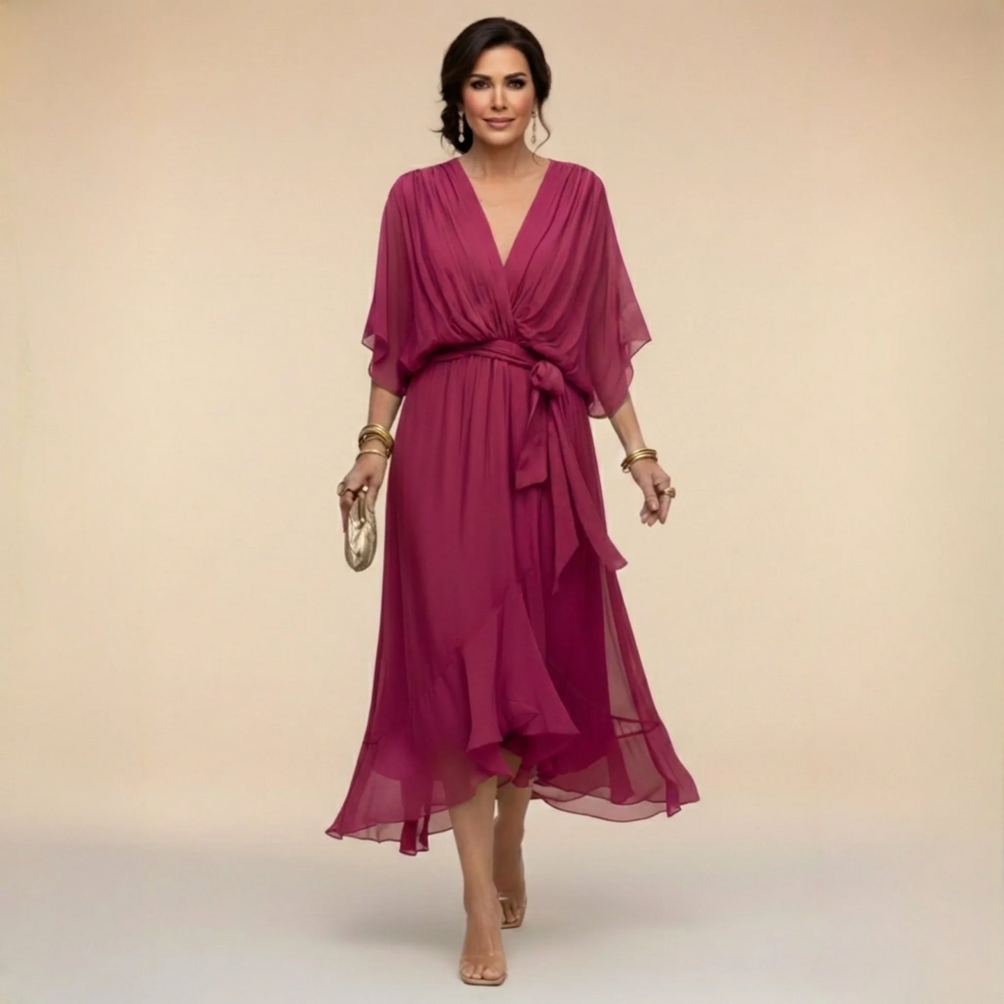 Monica - Vestido de chiffon