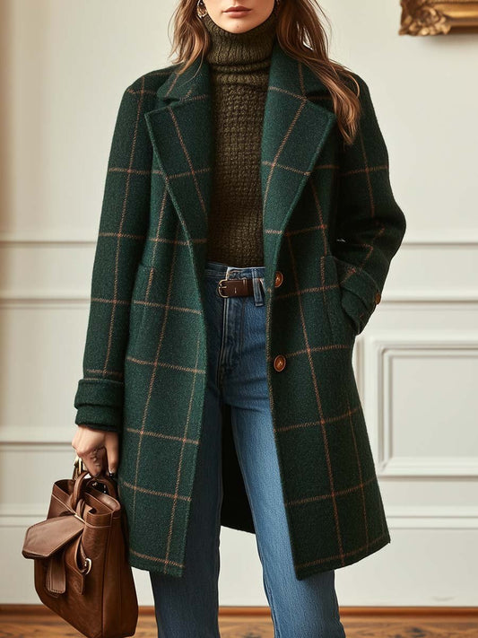 Firenze | Cappotto in tweed a quadri con revers retrò