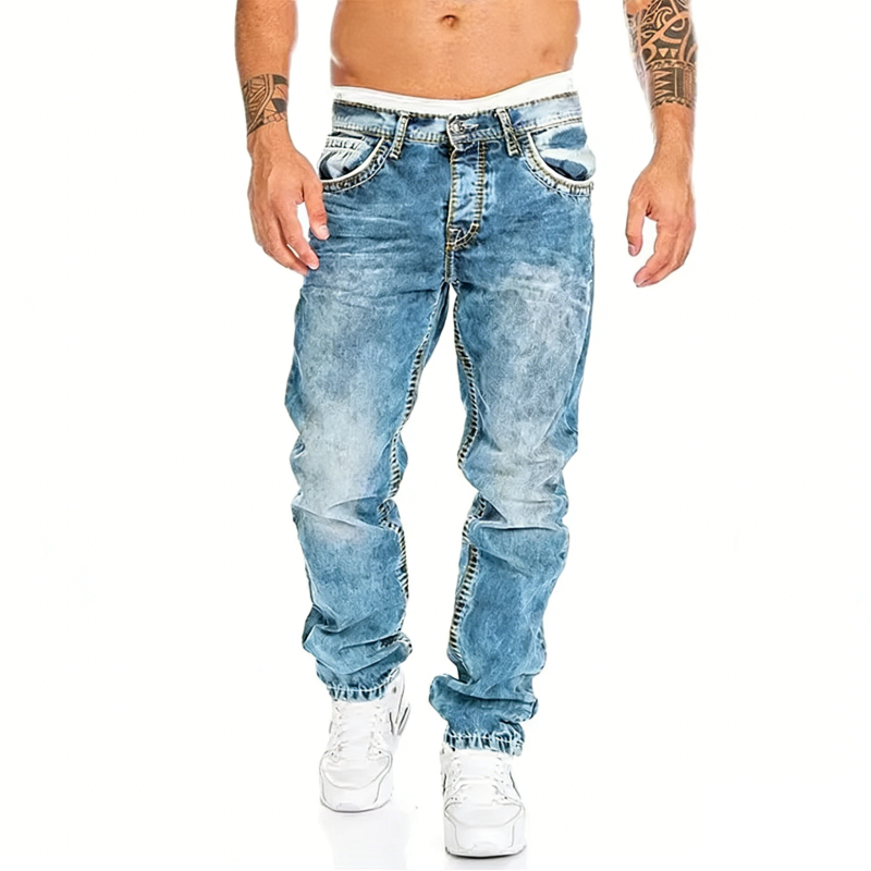 Vaqueros elásticos creativos para hombre, estilo minimalista, ideales para el verano, estilo emo.