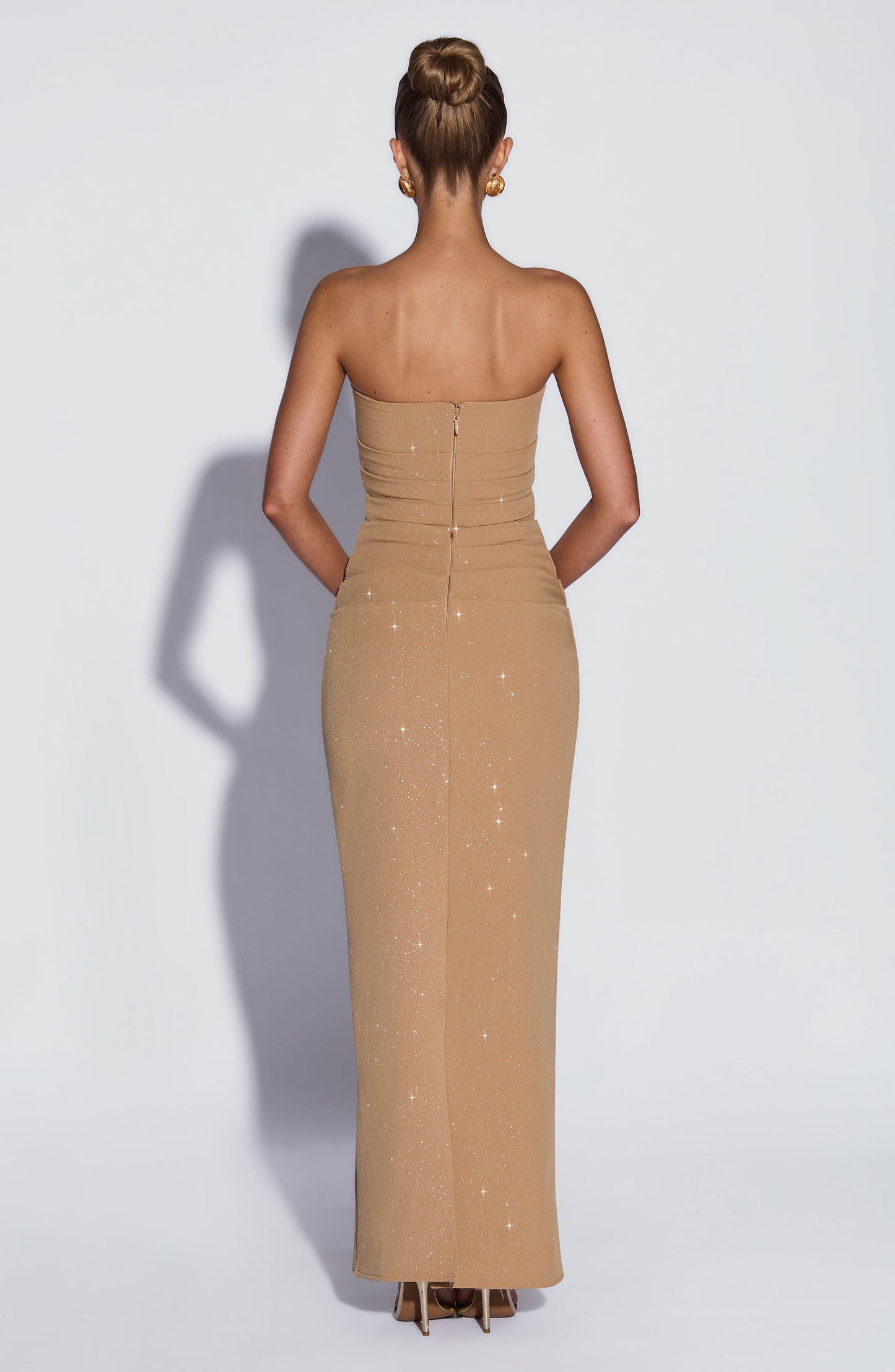 Maxi abito Pandra - Lurex oro
