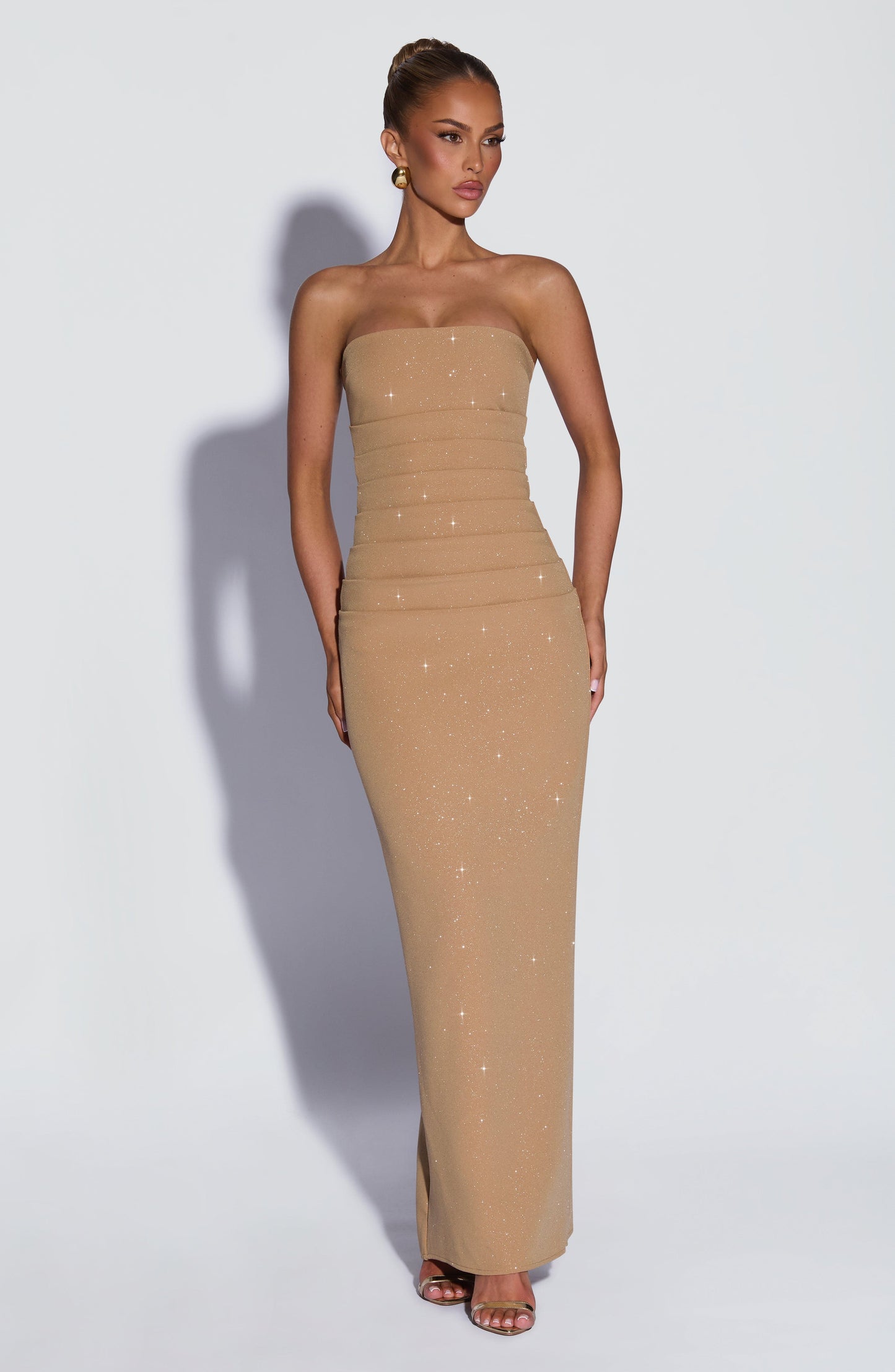 Maxi abito Pandra - Lurex oro