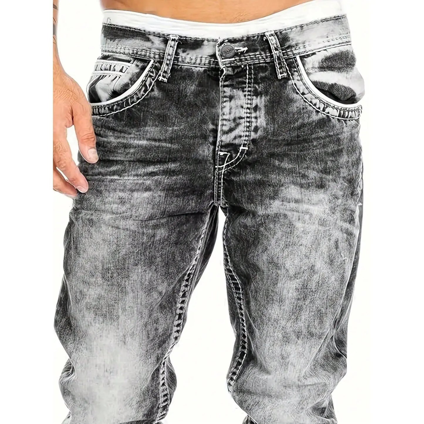 Vaqueros elásticos creativos para hombre, estilo minimalista, ideales para el verano, estilo emo.