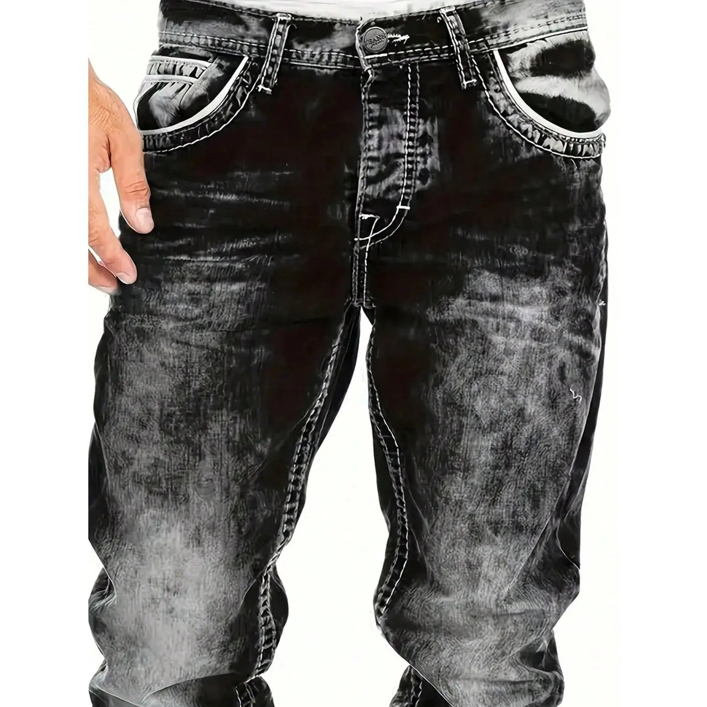 Vaqueros elásticos creativos para hombre, estilo minimalista, ideales para el verano, estilo emo.